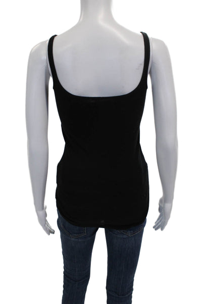 J Crew Womens Scoop Neck Cotton Sleeveless Tank Black Basic Size XS