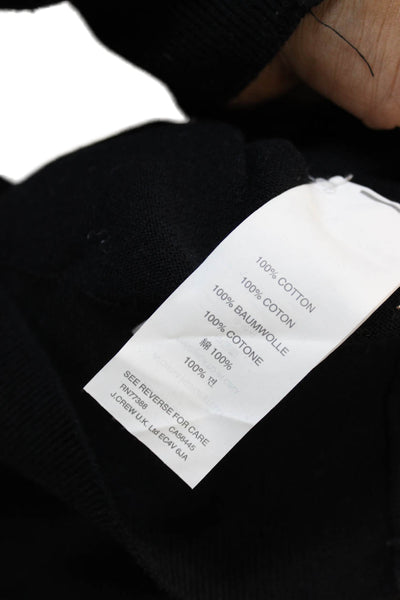 J Crew Women Pullover Sweater Black Crew Neck Long Sleeve 100% Cotton Size XS