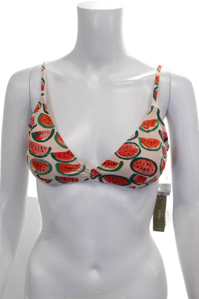 J Crew Womens Multicolor Nylon Watermelon Bikini Top Size S