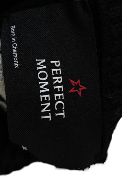 Perfect Moment Womens Black Merino Wool Turtleneck Pullover Stars Size XL