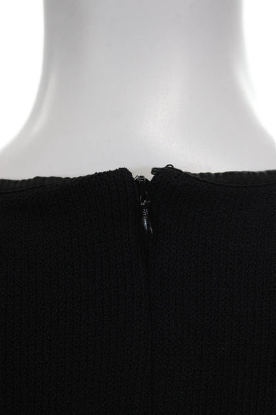 St John Collection Marie Gray Womens Sheath Dress Black Wool Sleeveless Size M
