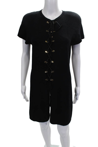 St. John Collection By Marie Gray Women Sweater Dress Black Wool Size M