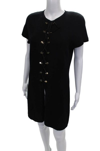 St. John Collection By Marie Gray Women Sweater Dress Black Wool Size M