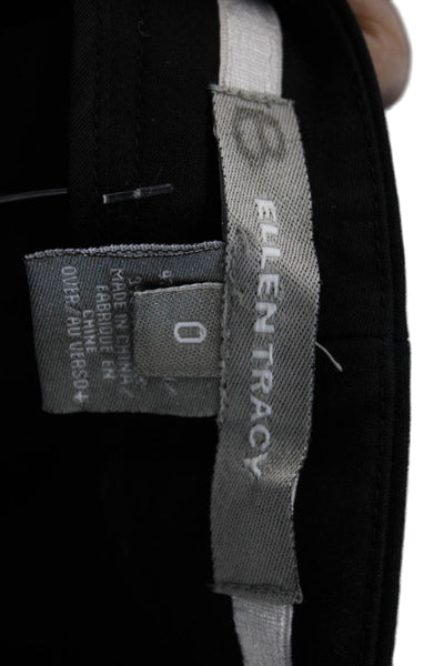 Ellen Tracy Womens Dress Pants Black Cotton Size 0
