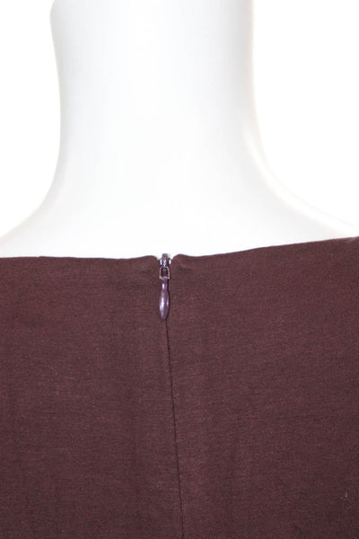 Eileen Fisher Women Purple Sleeveless Jumpsuit Zip Round Neck Petite Size S