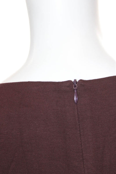 Eileen Fisher Women Purple Viscose Boat Neck Sleeveless Jumpsuit Zip Size PM
