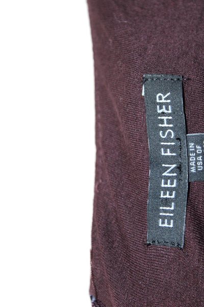 Eileen Fisher Women Purple Viscose Boat Neck Sleeveless Jumpsuit Zip Size PM