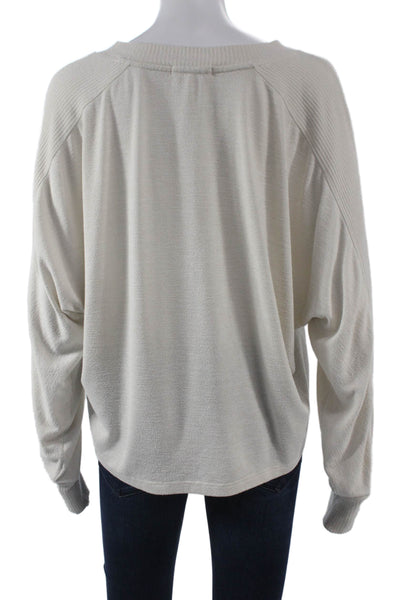 Rag & Bone Womens Ivory V Neck Rayon Pullover Sweater Long Sleeve Size S