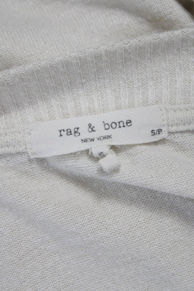 Rag & Bone Womens Ivory V Neck Rayon Pullover Sweater Long Sleeve Size S