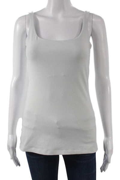 Susana Monaco Women Basic Gray Scoop Neck Sleeveless Tank Nylon Size S