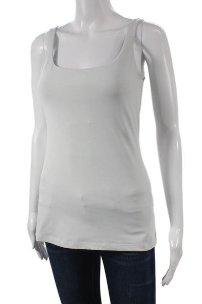 Susana Monaco Women Basic Gray Scoop Neck Sleeveless Tank Nylon Size S