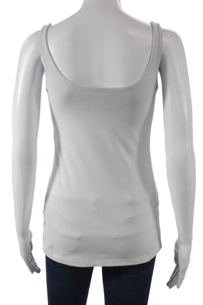 Susana Monaco Women Basic Gray Scoop Neck Sleeveless Tank Nylon Size S
