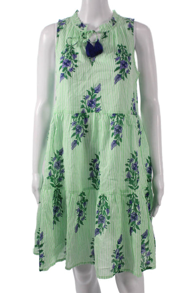 J Crew Womens Trapeze Swing Dress Floral Sleeveless Short V Neck Size XS