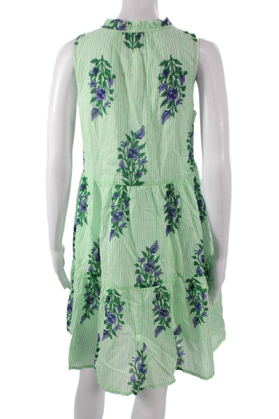 J Crew Womens Trapeze Swing Dress Floral Sleeveless Short V Neck Size XS