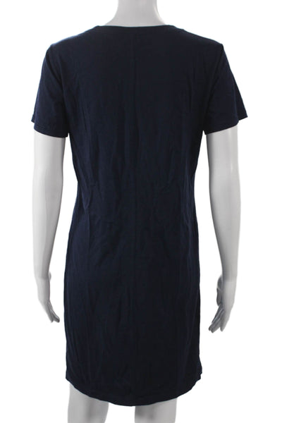 J Crew Womens T-Shirt Dress Blue Cotton Crew Neck Short Sleeve Size XS