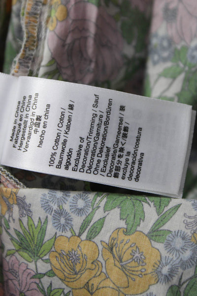 J Crew Womens Floral V-Neck Mini Bikini Multicolor Cotton Pullover Size 2XS