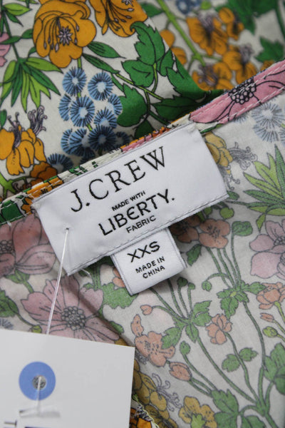 J Crew Womens Floral V-Neck Mini Bikini Multicolor Cotton Pullover Size 2XS