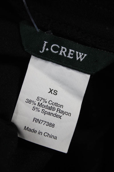 J Crew Women Shift Dress Black Scoop Neck Short Sleeve Cotton Blend Size XS