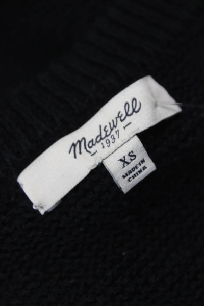 Madewell Women Pullover Sweater Crew Neck Black Size XS