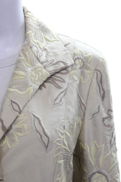 Lafayette 148 New York Women Basic Silk Floral Button Jacket Size 12