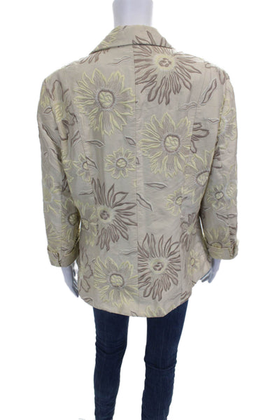 Lafayette 148 New York Women Basic Silk Floral Button Jacket Size 12