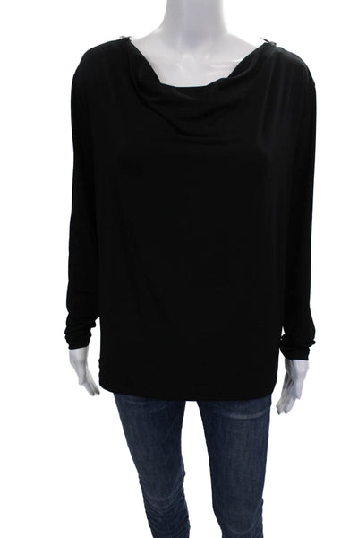 Michael Michael Kors Women Basic Cowl Neck Long Sleeve Blouse Black Size M
