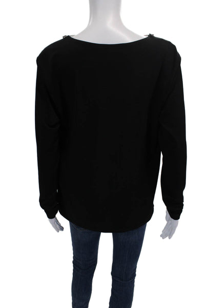Michael Michael Kors Women Basic Cowl Neck Long Sleeve Blouse Black Size M