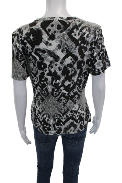 St. John Women Basic Rayon Crew Neck Short Sleeve T-Shirt Black Size M