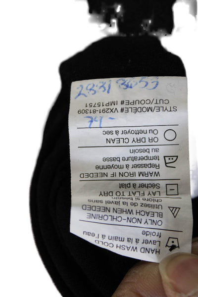 Vince Women Black Scoop Neck Short Sleeve Basic T-Shirt Rayon Size M