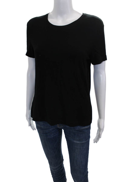 St. John Sport By Marie Gray Womens Basic Black Short Sleeve T-Shirt Size M
