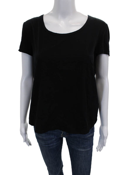St. John Sport Women Black Basic Scoop Neck Short Sleeve T-Shirt Size M