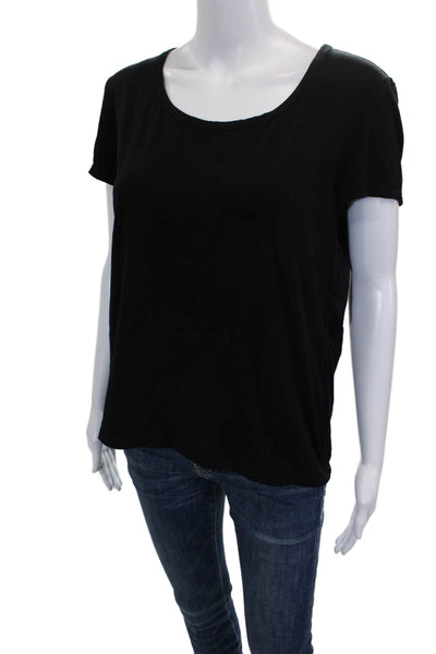 St. John Sport Women Black Basic Scoop Neck Short Sleeve T-Shirt Size M