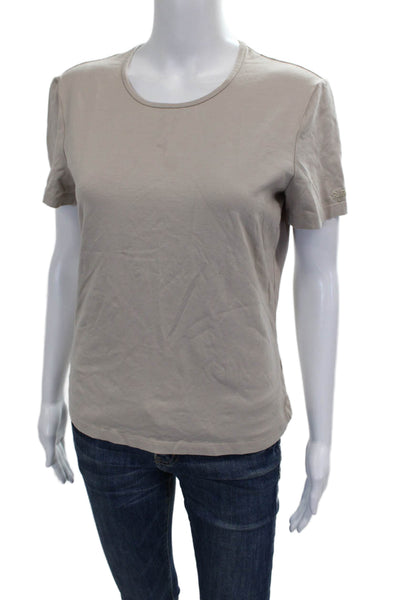 St. John Sport By Marie Gray Women Beige T-Shirt Short Sleeve Size M
