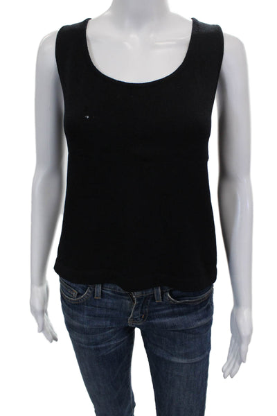 St. John Collection Women Wool Blend Tank Scoop Neck Black Size M
