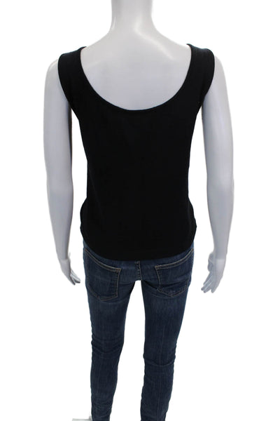 St. John Collection Women Wool Blend Tank Scoop Neck Black Size M