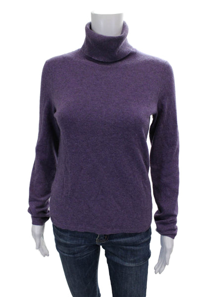 Maggie by Magaschoni Women Purple 100% Cashmere Turtleneck Sweater Size S