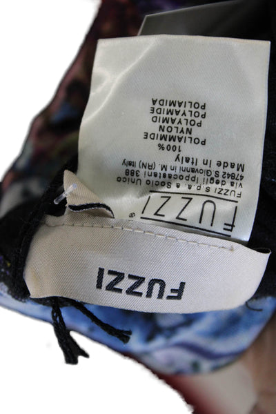 Fuzzi Women Basic Floral Turtleneck Sleeveless Tank Multicolor Size XS