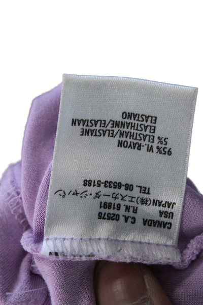Escada Womens Jersey V-Neck Rayon Long Sleeve Pullover Blouse Purple Size 40