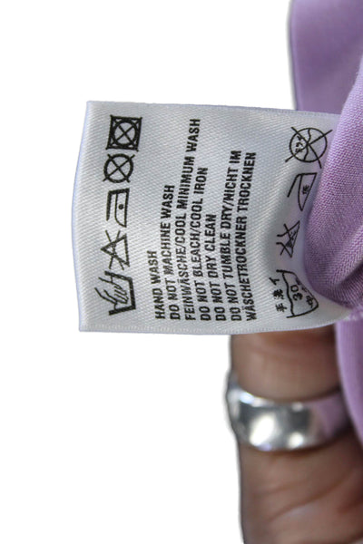 Escada Womens Jersey V-Neck Rayon Long Sleeve Pullover Blouse Purple Size 40