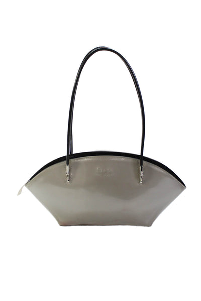 Beijo Womens Clam Shaped Zip Up Shoulder Bag Gray