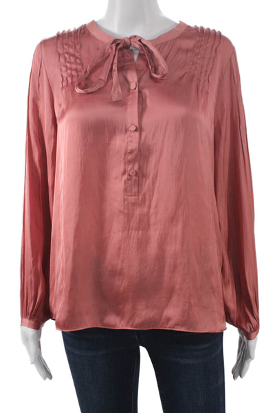 J Crew Women Basic Blouse Pink Long Sleeve Round Neck Size S