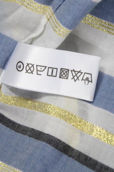 Vix Paula Hermanny Womens White Striped Kaftan Cover Up V-Neck Size M