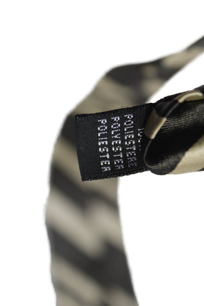 Designer Mens Striped Print Classic Tie Brown
