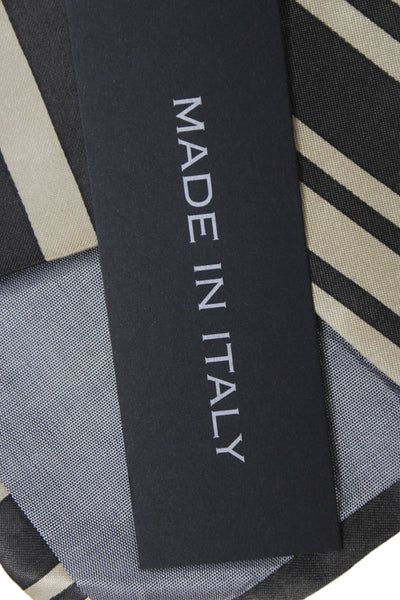 Designer Mens Striped Print Classic Tie Brown