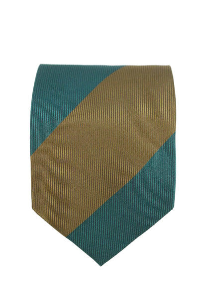 Marco Azzali Mens Striped Colorblock Tie Blue Brown