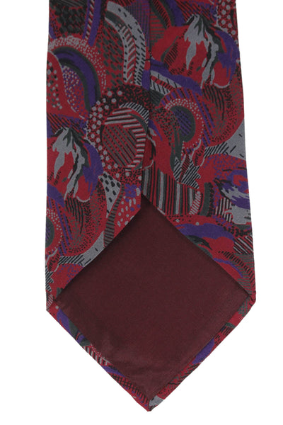 Designer Mens Abstract Paisley Print Classic Tie Red