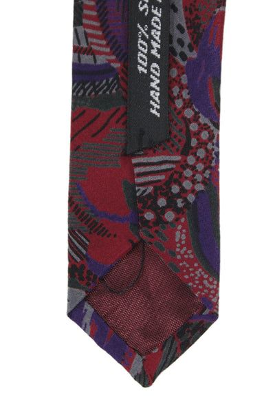 Designer Mens Abstract Paisley Print Classic Tie Red
