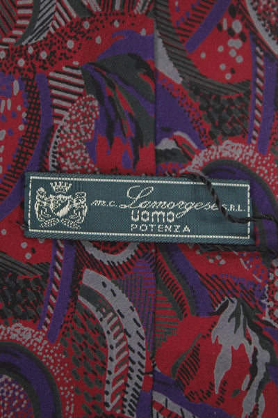 Designer Mens Abstract Paisley Print Classic Tie Red