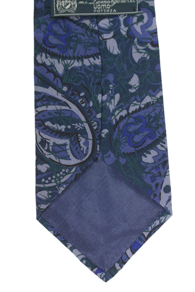 Designer Mens Paisley Print Classic Tie Blue