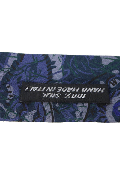 Designer Mens Paisley Print Classic Tie Blue